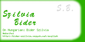 szilvia bider business card